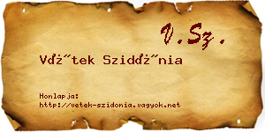 Vétek Szidónia névjegykártya